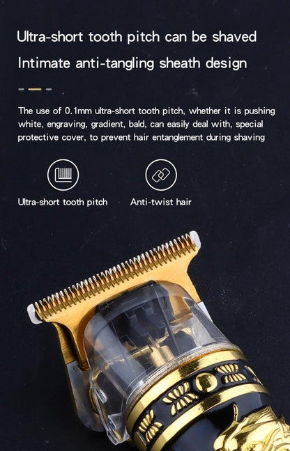 Electric Hair Clipper Professional Men's Hair Clipper LCD Display T-Blade Trimmer Zero Gap Cordless Rechargeable Men's Trimmer G