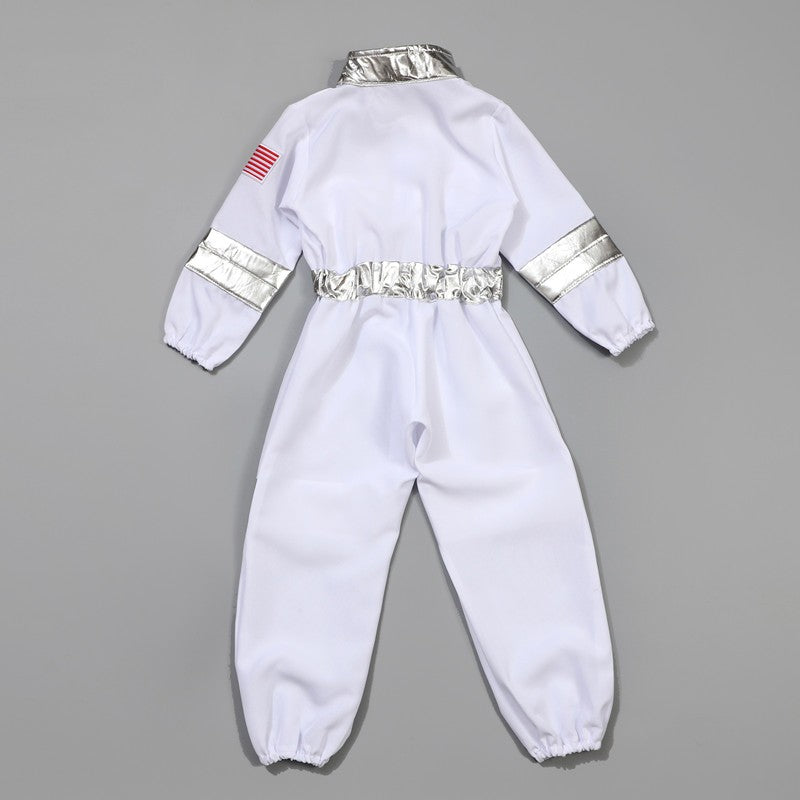 Child Spaceman Costume Halloween Party Outfit with Cap Astronaut Role Play Costume for Kids Boys & Girls Carnival Party
