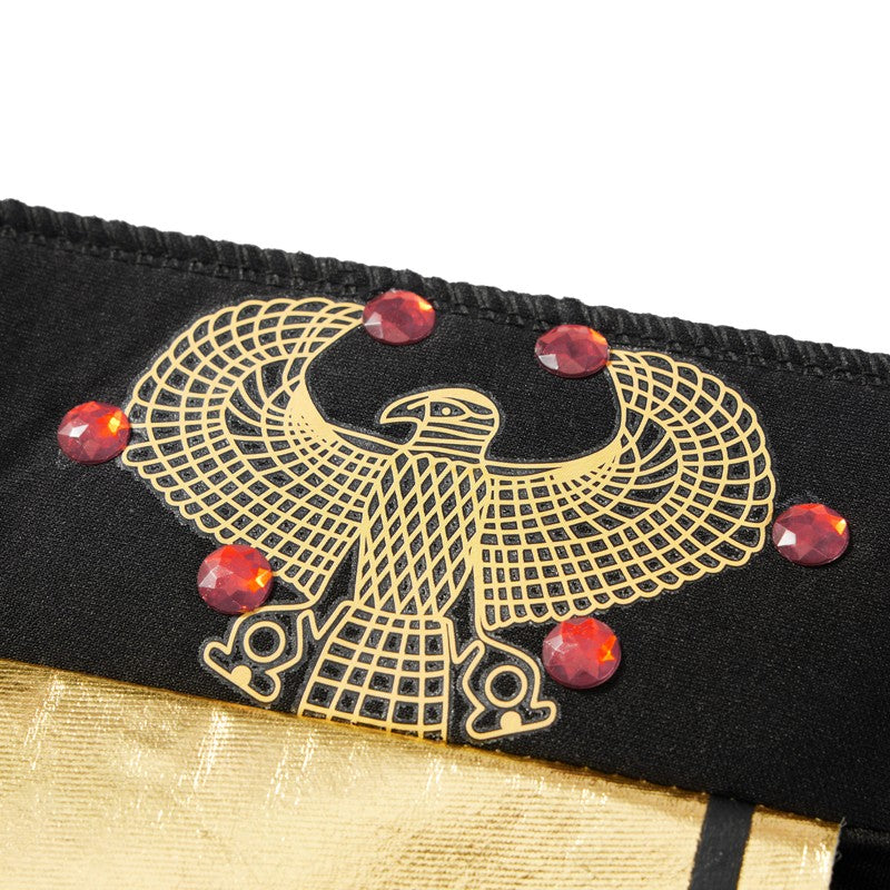 Men Egyptian Costume Set 7 Pcs Golden Trim Tank Tops Skirt Arm Sleeves Headwear Necklace Outfits Cosplay Party Outfits