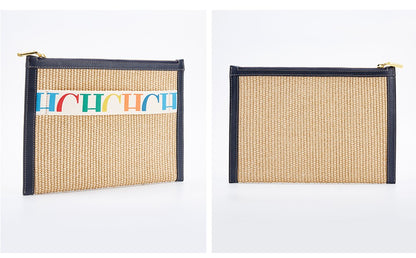 CHCH Handmade Woven Clutch Bag Ribbon Embellished Niche Style Clutch Bag