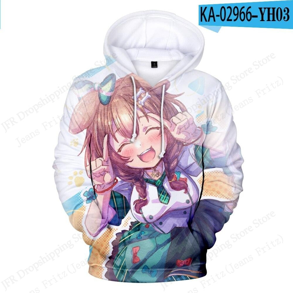 Hololive VTube Inugami Korone 3d Print Hoodie Men Women Fashion Autumn Winter Hoodie Sweatshirt Anime Tracksuit Men Clothing New