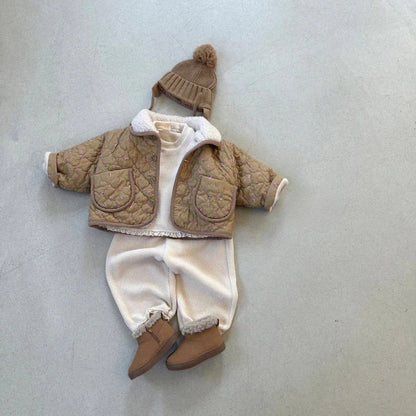 2025 Winter New Girls Warm Activewear Set Children Casual Sportswear Baby Girl Heart Sweatshirt + Pants 2pcs Suit Fleece Outfits