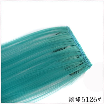 LIHUI Longo Liso Colorido Aplique de Cabelo Extensões de Cabelo com Clipe Mechas Arco-Íris Destaque Cabelo Sintético Rosa em Clipe