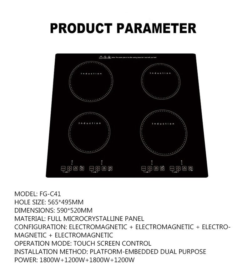 YUNLINLI Factory Electric Hob Four Burners Indution Cooker Cooktop High-power Kitchen Appliances Induction Cooker Stove