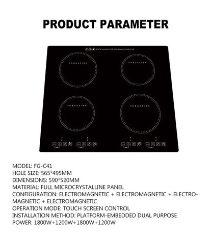 YUNLINLI Factory Electric Hob Four Burners Indution Cooker Cooktop High-power Kitchen Appliances Induction Cooker Stove