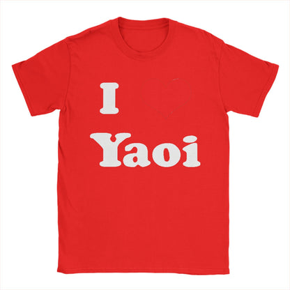 Funny I Love Yaoi T-Shirts Men O Neck Cotton T Shirt  Short Sleeve Tee Shirt Birthday Present Tops