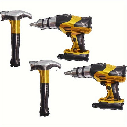 4/8Pcs Hammer Foil Balloons Inflatable Tools Father's Day Party for Dad Husband and Boy Friend Birthday Party Decorations