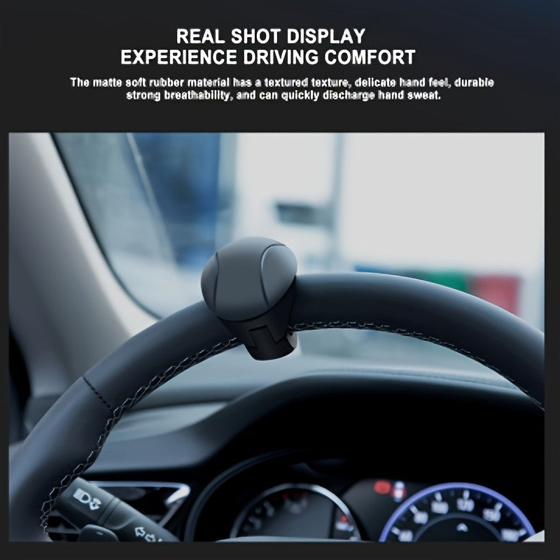 360° Smooth Rotation Easy-Grip Silicone Steering Wheel Knob with One-Hand Operation, Built-in Metal Bearing & Non-Slip Grip
