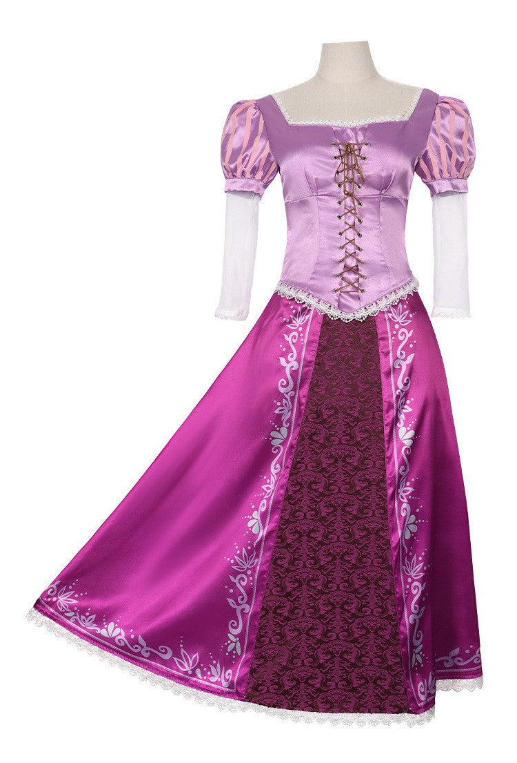 Tangled Couple Cosplay Costume Rapunzel Long Gown Flynn Rider Prince Outfit Full Set Halloween Stage Performance Wear