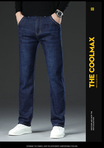 28-40 Large Size Winter Men Plush Thick Fleece Trouser Lambswool Thermal Jeans Casual Pants Windproof Warm Cotton Denim Pants