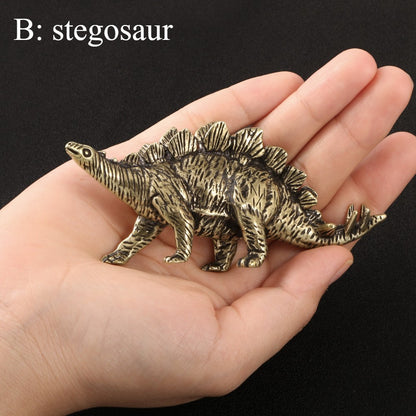 Dinossauro Alossauro Estegossauro Pterossauro Dimetrodon Diplodoco Estátua Decoração de Mesa de Escritório Jurássico Estatueta de Cobre 12 Estilos