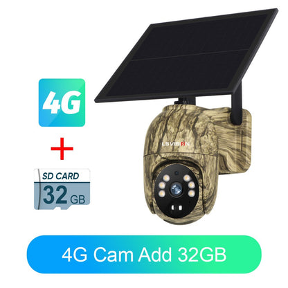 LS VISION 2K 4G Solar Security Cameras WIFI Wireless Outdoor 360° Live View Animal Monitoring Camouflage Color Battery PTZ Cam