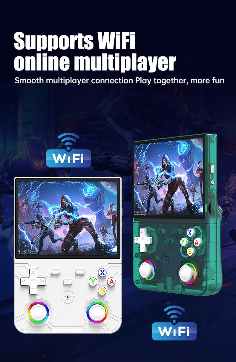 R36 Ultra X Retro Handheld Game Player WiFi Open Source Linux System 4.5" IPS Screen Hall Effect Emulator Wireless Gamepad Gift