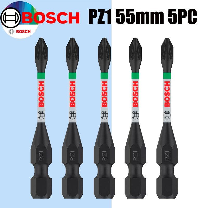 Pontas de chave de fenda de impacto BOSCH PH/PZ 55mm Aço modificado S2 Processo de tratamento térmico Ferramentas de fixação de alta durabilidade