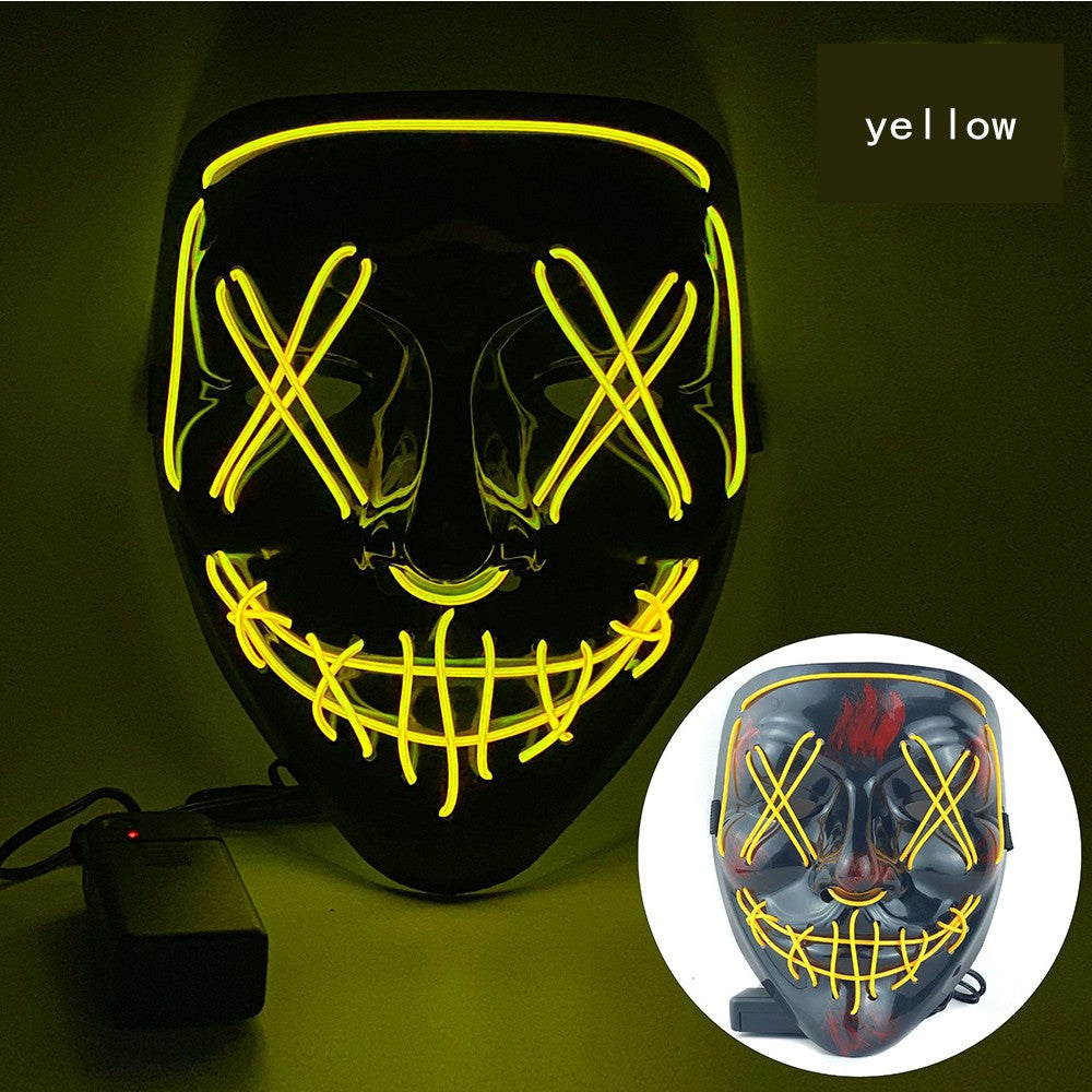 New Halloween Neon Led Purge Masquerade Carnival Party Masks Light Luminous in The Dark Cosplay Supplies