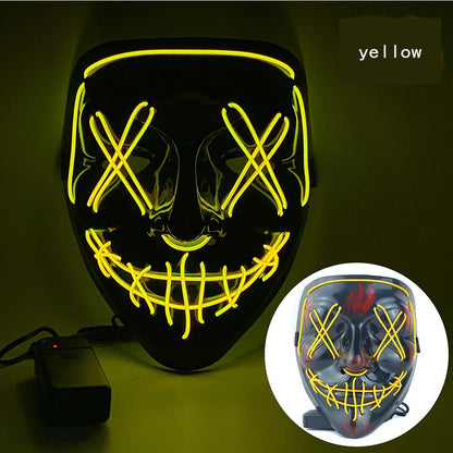 New Halloween Neon Led Purge Masquerade Carnival Party Masks Light Luminous in The Dark Cosplay Supplies
