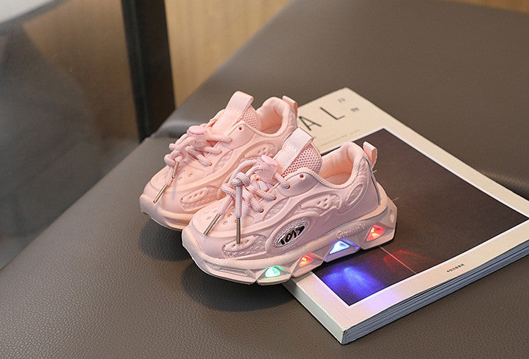 Baby Shoes2025 Spring Autumn New Boys and Girls Light Up Clunky Sneaker Small and Medium-sized Children's Soft Soled Baby Shoes