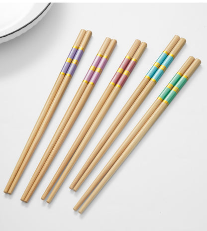 Conjunto de Hashis de Bambu Natural, Utensílios de Mesa Domésticos de Alta Qualidade, Sem Tinta e Sem Cera