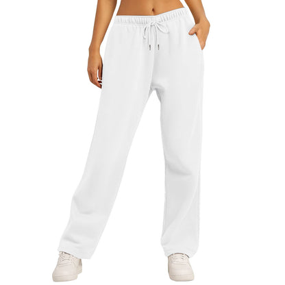 Wide Leg Pants For Women’s Fleece Lined Sweatpants Straight Pants Bottom All-Math Plain Fitness Joggers Pants Travel Basic