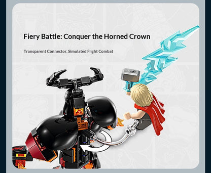 LEGO Blocos de Montar 76289 Batalha de Thor Boneco Boneca Menino e Menina Blocos de Montar Brinquedo Infantil Presente