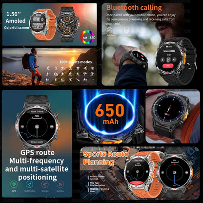 2026 Novo Smartwatch Esportivo Masculino para Áreas Externas com Voz Inteligente GPT GPS Integrado Bússola Barômetro Chamada Bluetooth Natação Impermeável