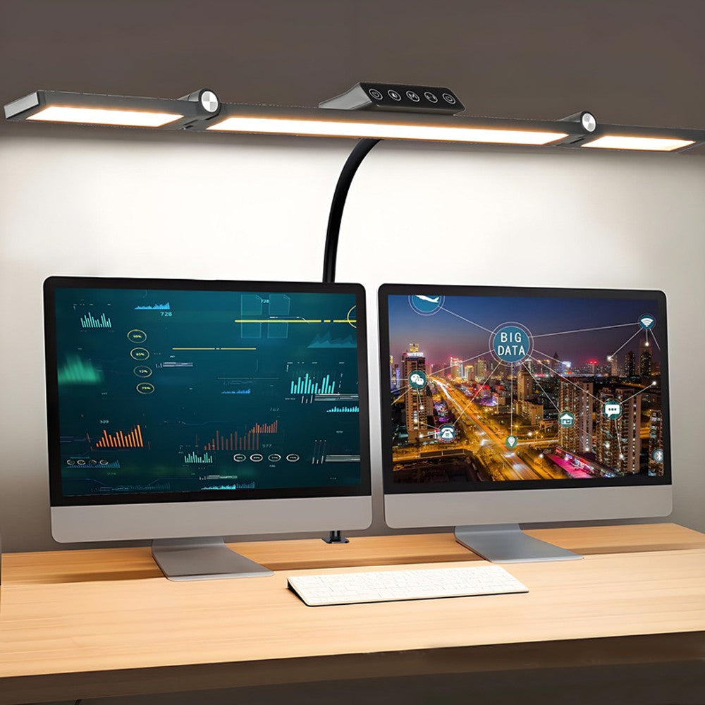 Led Desk Lamp with Clamp Architect Desk Lamp for Home Office 24W Ultra Bright Auto Dimming PC Light Stepless Dimming Table Light