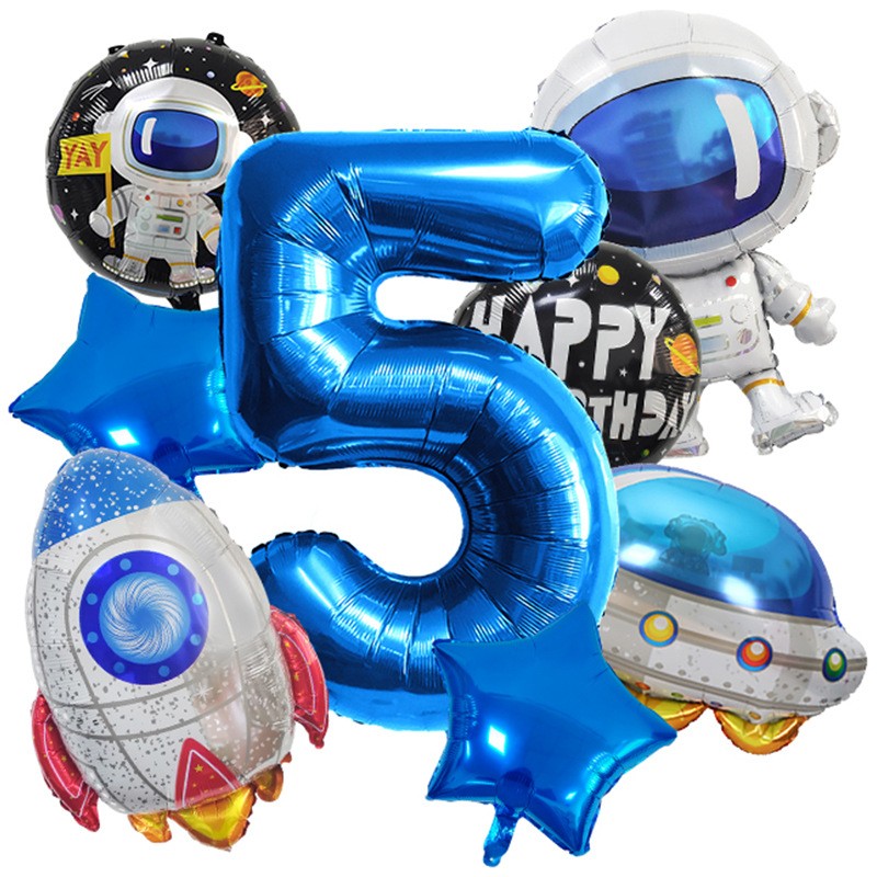Astronaut Balloon Set Rocket Aluminum Film Balloon Children's Birthday Decoration Astronaut Decoration Supplies