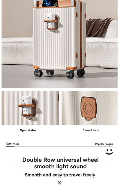 2025 New Wide-Rod Shockproof Braking Large Capacity Travel Suitcase 20" Checked Luggage Locking Bag