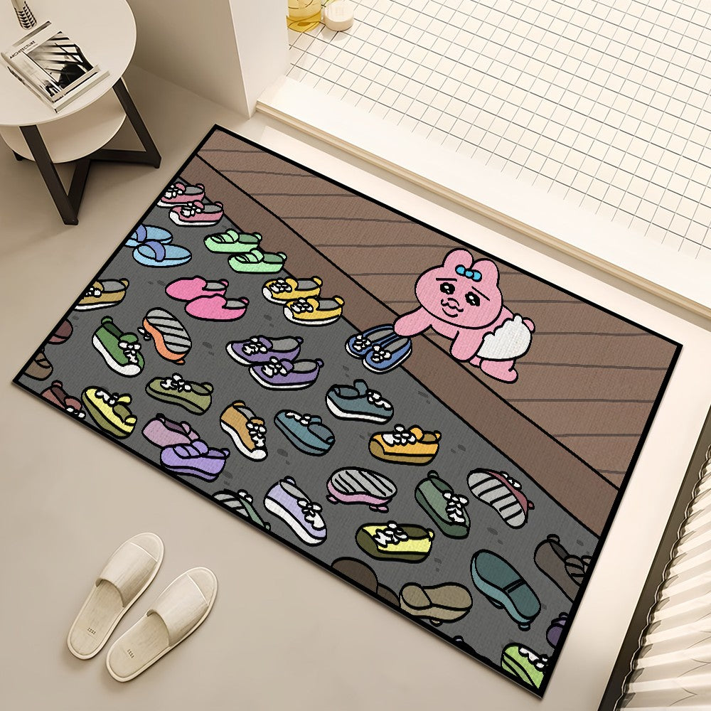 funny cartoon rabbit o-Opanchu U-Usagi small carpet Rug Home Decor Bedroom Mat Hallway Balcony Entrance Doormat Decoration