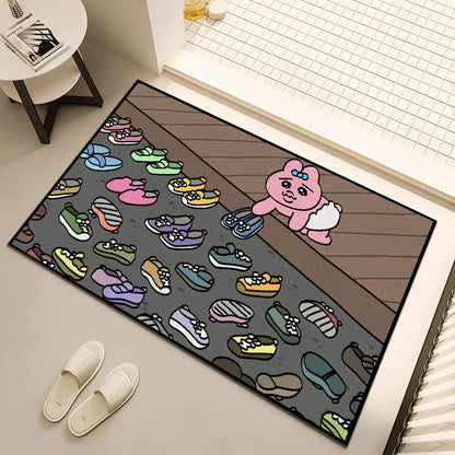 funny cartoon rabbit o-Opanchu U-Usagi small carpet Rug Home Decor Bedroom Mat Hallway Balcony Entrance Doormat Decoration
