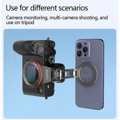 2025 Magnetic Cold Shoe Phone Holder Adapter with 1/4" Screw Magsafe Phone Tripod Mount for iPhone 16-12 DSLR Camera Monitor