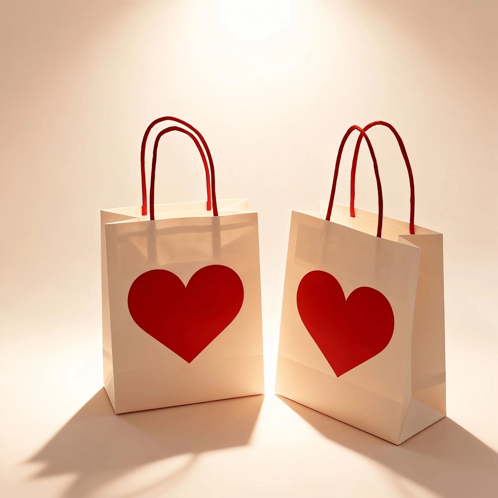 10Pcs Party Gift Bags Heart Candy Goodie Favor Kraft Paper Bags with Handles Gift Wrap for Birthday Wedding Anniversary Dating