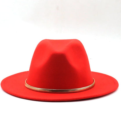 Black/green Wide Brim Simple Church Derby Top Hat Panama Solid Felt Fedoras Hat for Men Women artificial wool Blend Jazz Cap