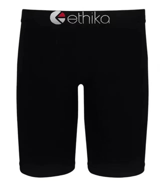 ETHIKA Men'S Underwear Solid Color 100% Cotton Breathable Underware Casual Men Boxer Briefs Shorts Sweatpants Black Plus Size