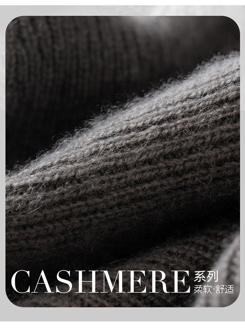 New Autumn Winter 100% Cashmere Hat Knitted Mountaineering Wool Hat Outdoor Skiing Double Layer Men and Women Thickened Warm