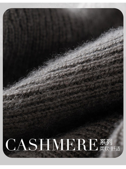 New Autumn Winter 100% Cashmere Hat Knitted Mountaineering Wool Hat Outdoor Skiing Double Layer Men and Women Thickened Warm