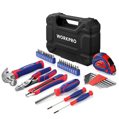 WORKPRO Conjunto de Ferramentas com 35 Peças, Kit de Ferramentas Domésticas Geral com Caixa de Armazenamento, Conjunto Básico de Ferramentas para Casa, Garagem, Apartamento, Dormitório