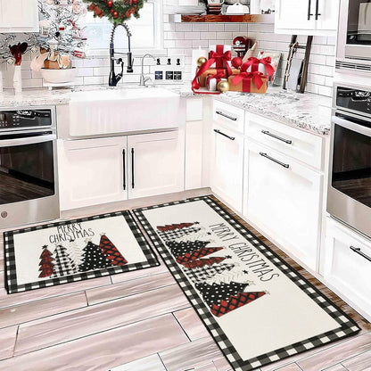 60/80/120CM Christmas Elk Floor Mat Xmas Tree Kitchen Rug Doormat Home Decor Navidad Natal Christmas Decorations For Home 2025