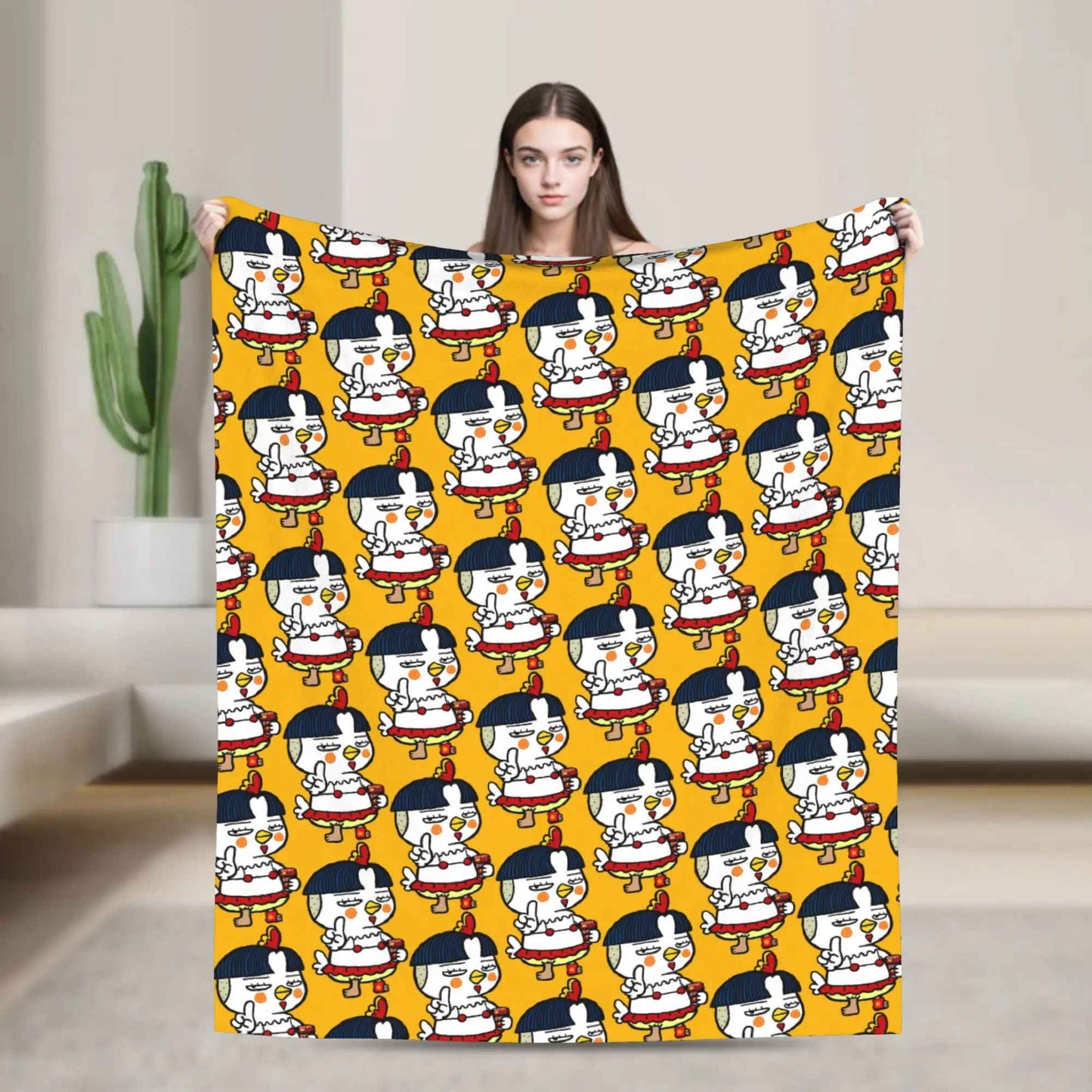 Spicy Chicken Noodle Hot Buldak Blanket Soft Warm Throw for Living Room Travel Office Flannel Bedding Quality Bedspread Design