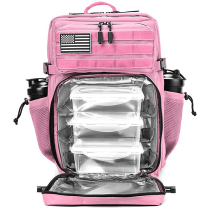 45L Meal Prep Management Backpack Gym Tactical Waterproof Insulated Lunch Cooler Bag Hiking Camping Travel Rucksack