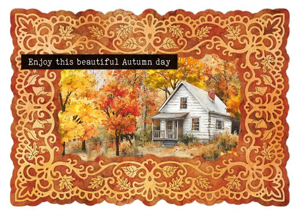August 2026 New Mushrooms Autumn Frame A6 Autumn Leaves Circle Frame Metal Cutting Dies for DIY Handmade Scrapbook Photo Album