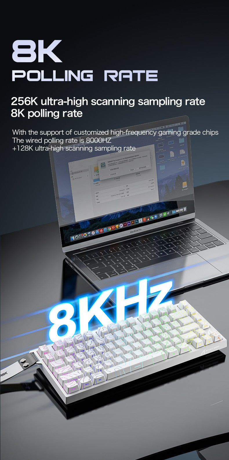 ATTACK SHARK R82 HE Magnetic Keyboard Gaming 8000Hz Rapid Trigger Wired ProGamer 75% Keyboard,0.005mm RT Accuracy,0.08ms Latency