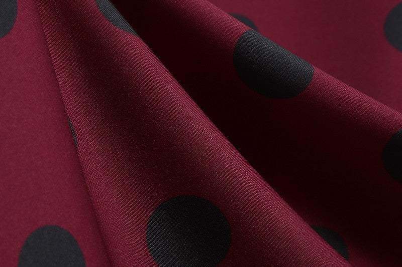 Elegant Women Summer Dress Puff Short Sleeve Polka Dot Peter pan Collar Vintage A-line Midi Long Party Sundress