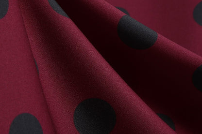 Elegant Women Summer Dress Puff Short Sleeve Polka Dot Peter pan Collar Vintage A-line Midi Long Party Sundress