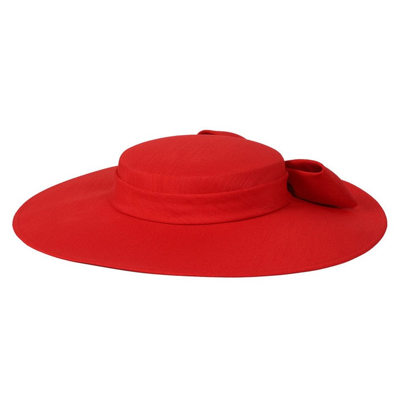 FS Elegante Chapéu de Aba Larga Marfim Feminino Grande Laço Ocasião Formal Kentucky Boné Feminino Casamento Coquetel Festa Fedora de Topo Reto 2024