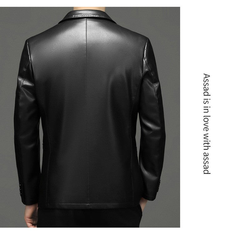 2025 Autumn Winter Men's Genuine Leather Blazers Jackets Slim Fit Suits Coats Business Casual Genuine Leather Suits Jackets Male