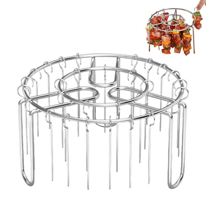 Air Fryer Grill Rack Stainless Steel Hanging Grill Skewers Non-Stick home Barbecue Kebabs Rack For Vegetable Fish Meat Shrimp