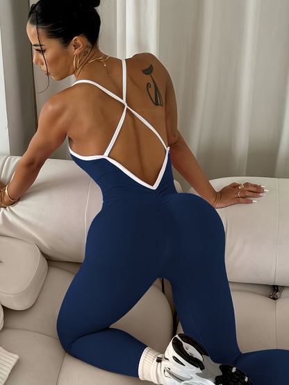 CZGUKE  Girls Pink Sports Jumpsuit Running One Piece Bodysuit Workout Rompers Women Overalls Sportswear Gym Fitness Yoga Suit