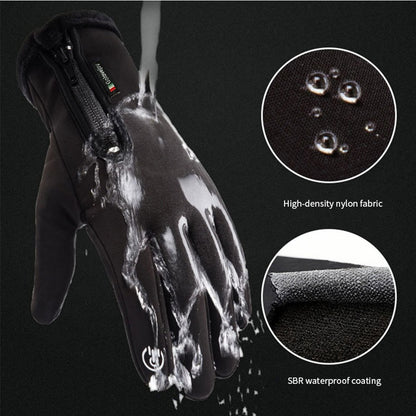 Luvas de Motocicleta Inverno Térmicas Forradas com Lã Inverno Pele Amigável Ciclismo Impermeável Antiderrapante Tela Sensível ao Toque Luva de Esqui Quente