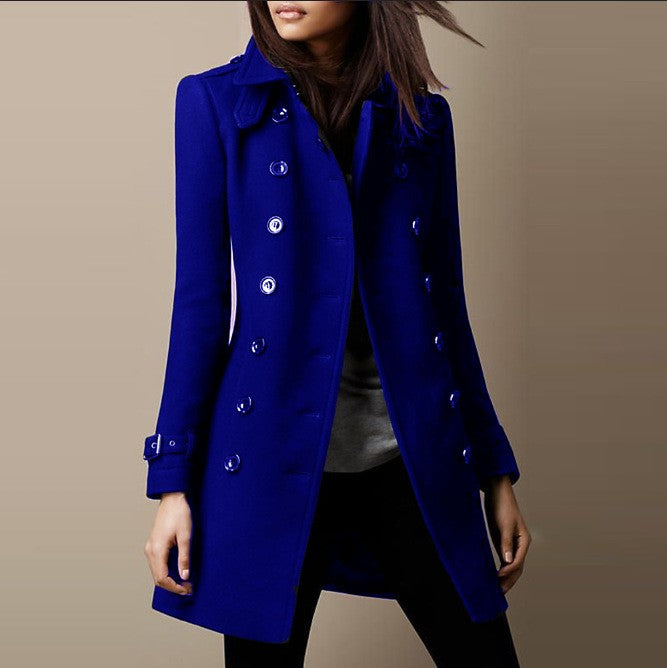Fashion Elegance Women Jacket Mid-length Coat 2025 Solid color Belt Single-breasted Turn-down Collar for Ladies Office Outfit